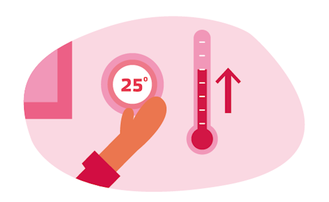 Stap 2: Zet je thermostaat op minstens 25°.