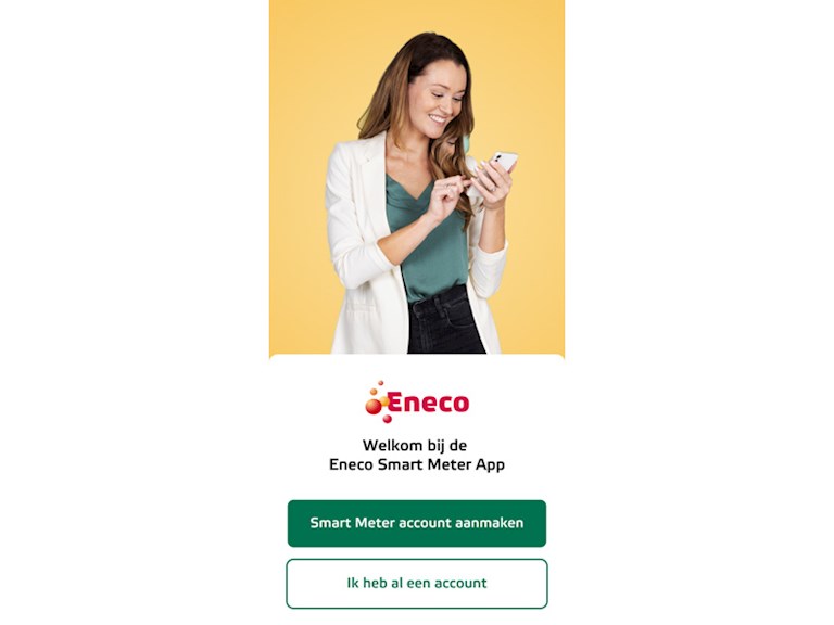 Stap 1 in de Eneco smart meter app